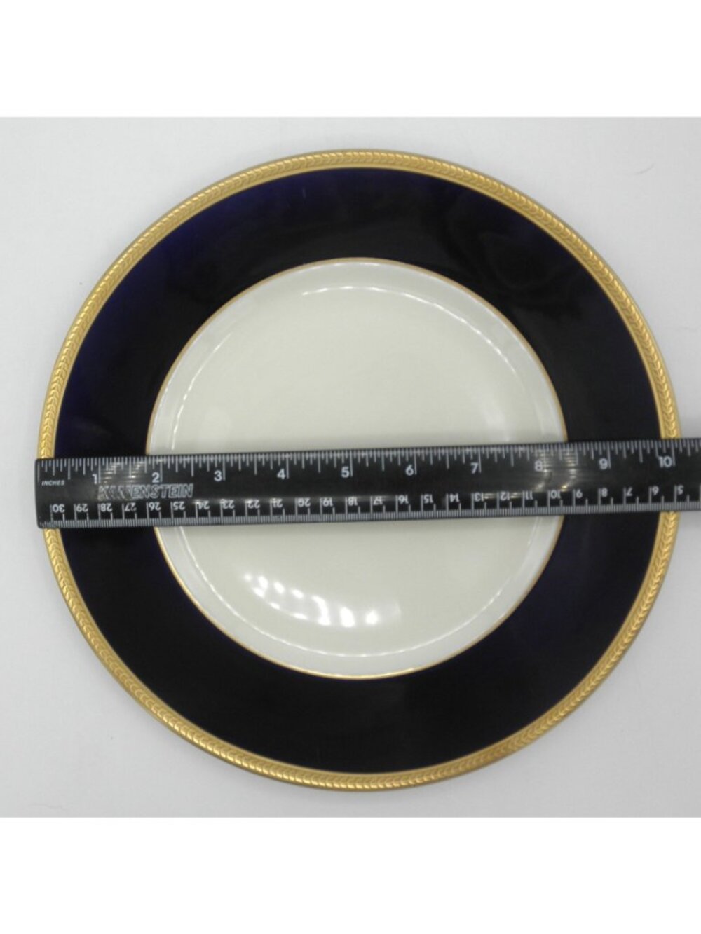 Diane Cobalt Blue Band Syracuse 10-1/4 inch Dinner Plates Set of 4 SY DIACB - Picture 4 of 8